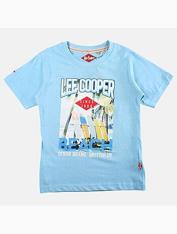 Lee Cooper - Camiseta niño de manga corta con estampado playa
