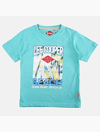 Lee Cooper - Camiseta niño de manga corta con estampado playa