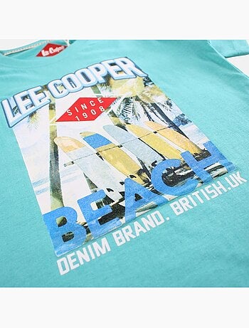 Lee Cooper - Camiseta niño de manga corta con estampado playa
