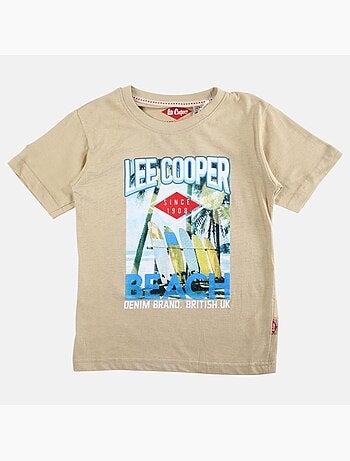 Lee Cooper - Camiseta niño de manga corta con estampado playa