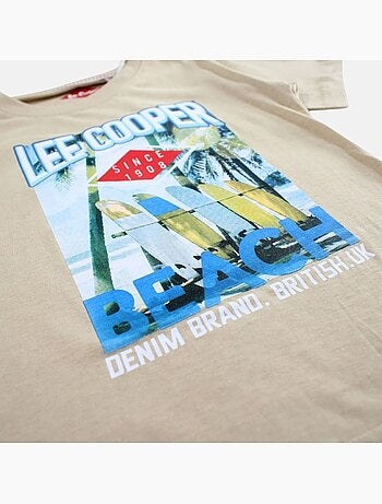 Lee Cooper - Camiseta niño de manga corta con estampado playa