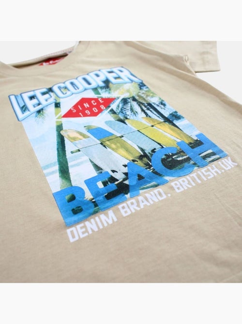 Lee Cooper - Camiseta niño de manga corta con estampado playa - Kiabi