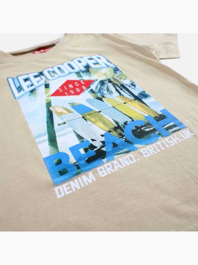 Lee Cooper - Camiseta niño de manga corta con estampado playa Beige - Kiabi