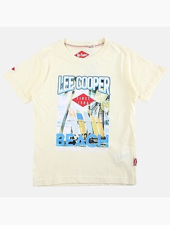 Lee Cooper - Camiseta niño de manga corta con estampado playa