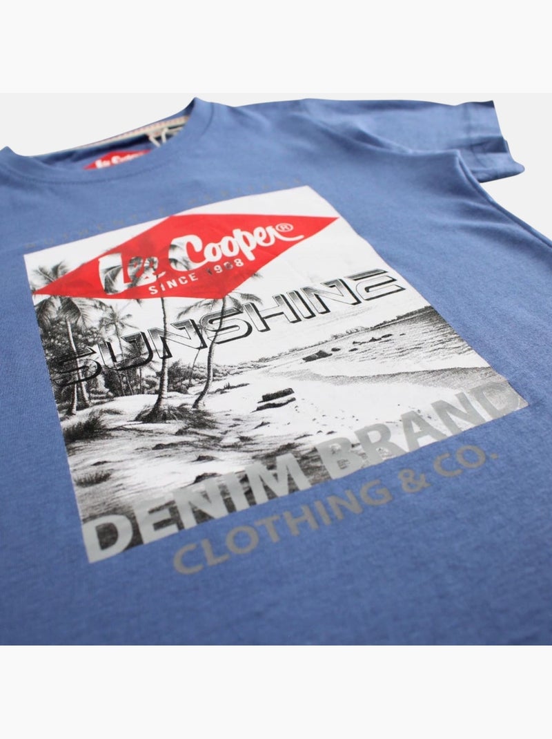 Lee Cooper - Camiseta niño de manga corta con estampado sunshine Azul - Kiabi