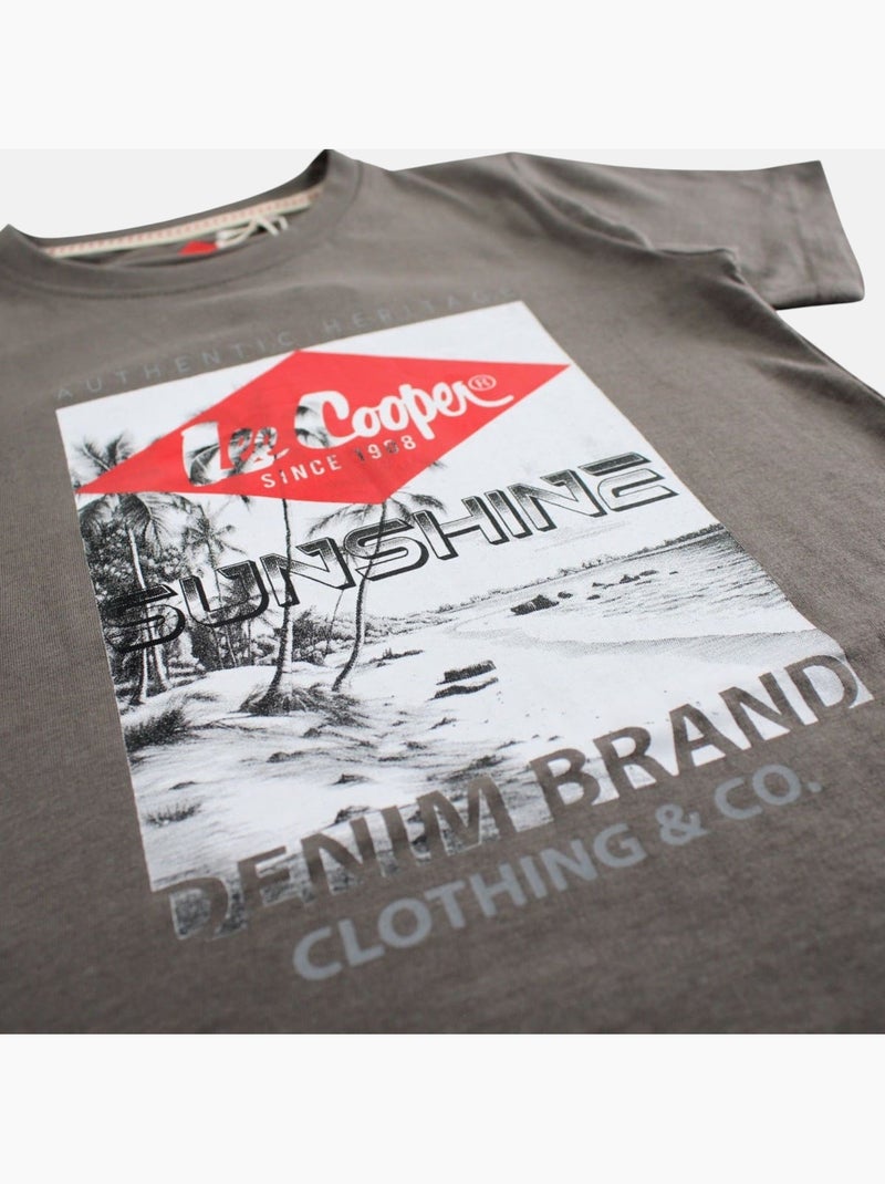 Lee Cooper - Camiseta niño de manga corta con estampado sunshine Gris antracita - Kiabi