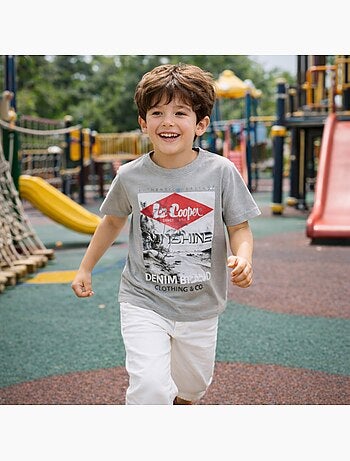 Lee Cooper - Camiseta niño de manga corta con estampado sunshine