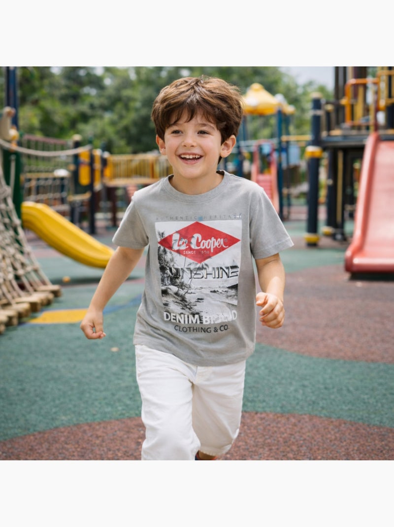 Lee Cooper - Camiseta niño de manga corta con estampado sunshine Gris - Kiabi