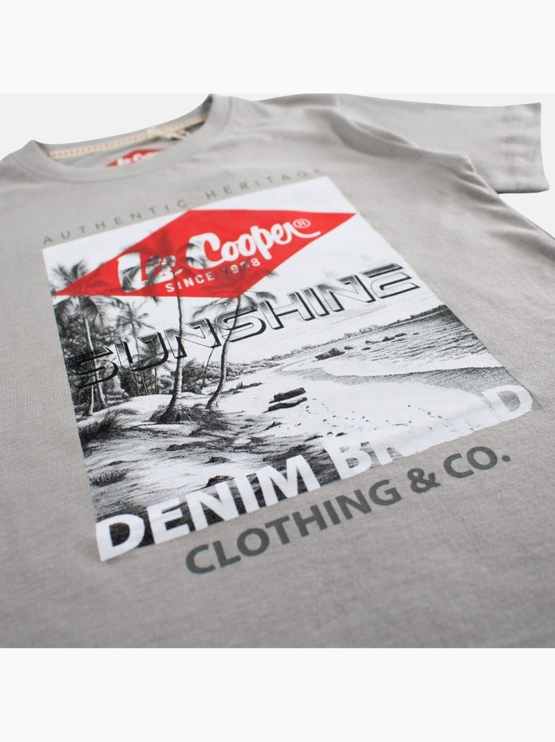 Lee Cooper - Camiseta niño de manga corta con estampado sunshine Gris - Kiabi