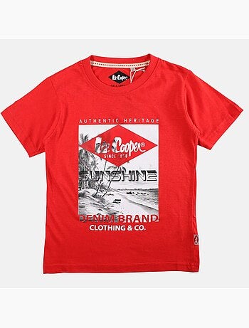 Lee Cooper - Camiseta niño de manga corta con estampado sunshine