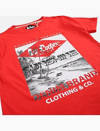Lee Cooper - Camiseta niño de manga corta con estampado sunshine