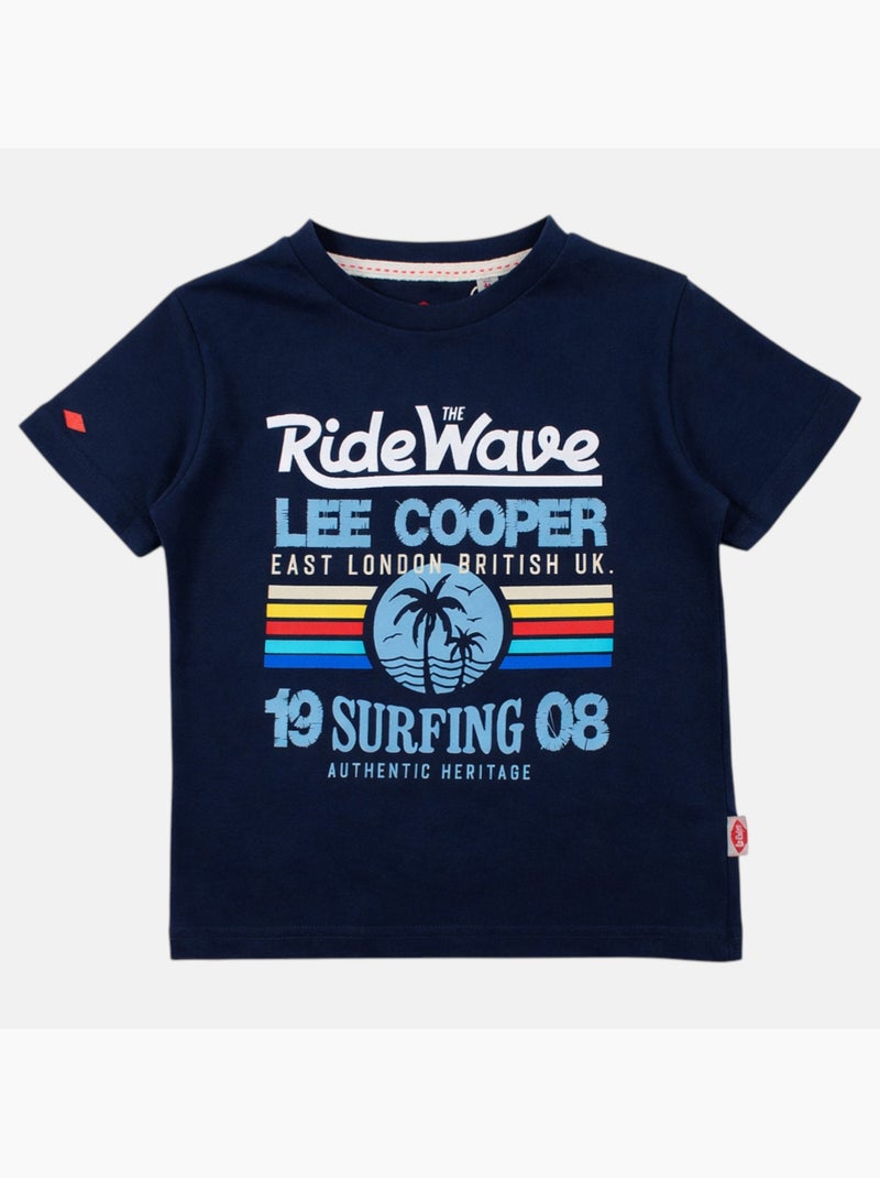 Lee Cooper - Camiseta niño de manga corta con estilo inspirado en el surf Azul marino - Kiabi