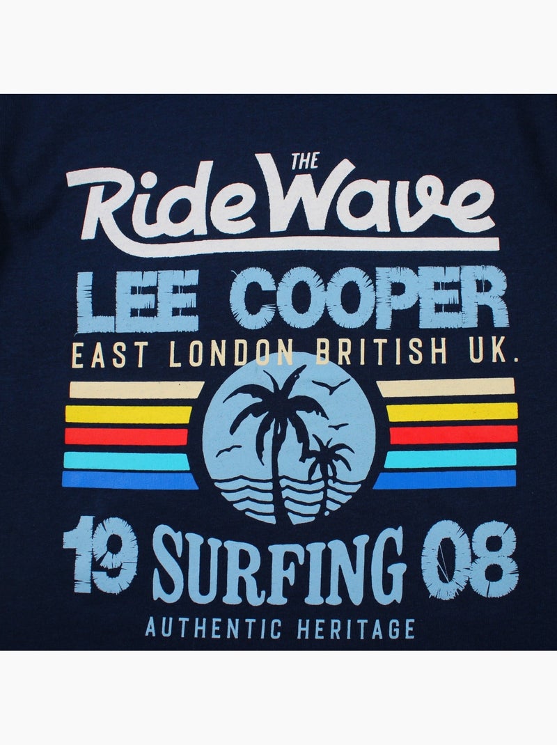 Lee Cooper - Camiseta niño de manga corta con estilo inspirado en el surf Azul marino - Kiabi