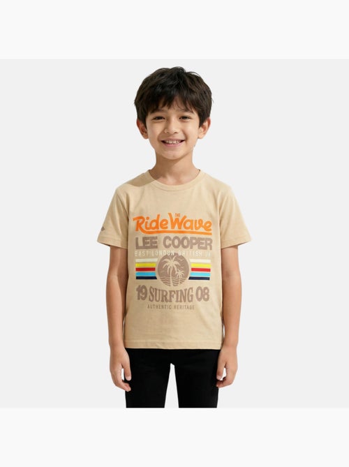 Lee Cooper - Camiseta niño de manga corta con estilo inspirado en el surf - Kiabi Lee Cooper - Camiseta niño de manga corta con estilo inspirado en el surf - Kiabi