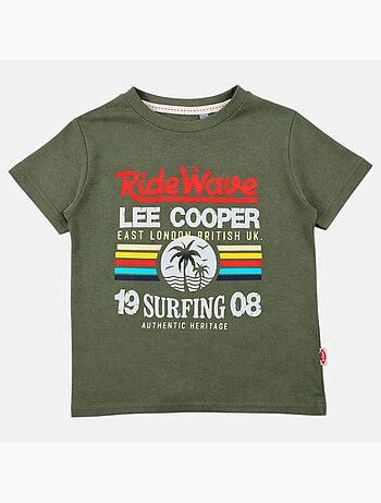 Lee Cooper - Camiseta niño de manga corta con estilo inspirado en el surf