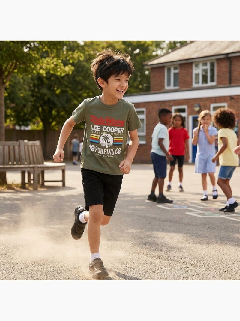 Lee Cooper - Camiseta niño de manga corta con estilo inspirado en el surf Caqui - Kiabi