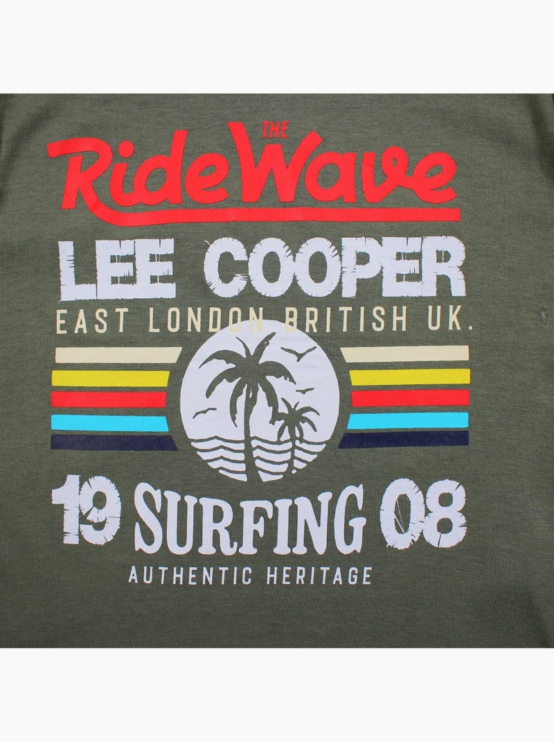 Lee Cooper - Camiseta niño de manga corta con estilo inspirado en el surf Caqui - Kiabi