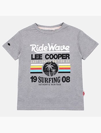 Lee Cooper - Camiseta niño de manga corta con estilo inspirado en el surf