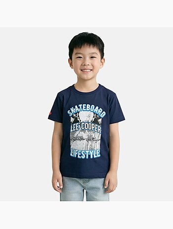 Lee Cooper - Camiseta niño de manga corta con estilo urbano inspirado en el mundo del skateboard