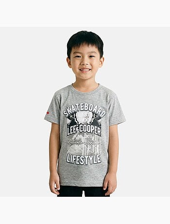 Lee Cooper - Camiseta niño de manga corta con estilo urbano inspirado en el mundo del skateboard