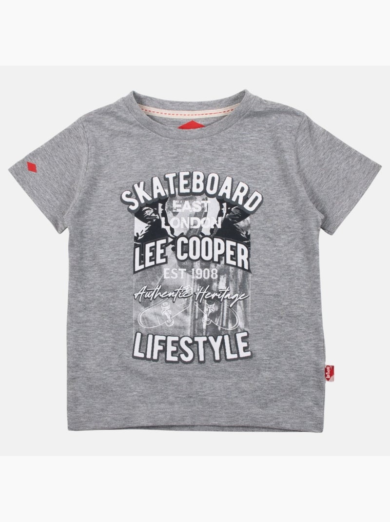 Lee Cooper - Camiseta niño de manga corta con estilo urbano inspirado en el mundo del skateboard Gris - Kiabi