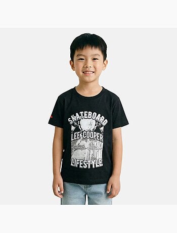 Lee Cooper - Camiseta niño de manga corta con estilo urbano inspirado en el mundo del skateboard