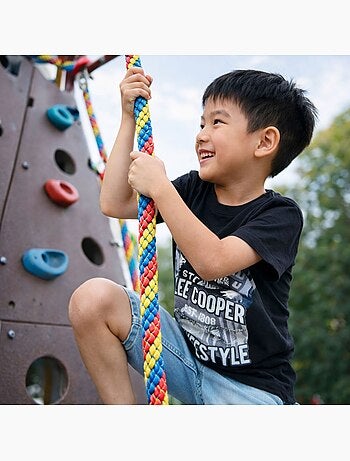 Lee Cooper - Camiseta niño de manga corta con estilo urbano inspirado en el mundo del skateboard