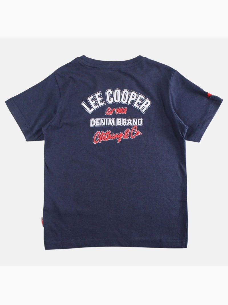 Lee Cooper - Camiseta niño de manga corta con logo en el pecho Azul marino - Kiabi