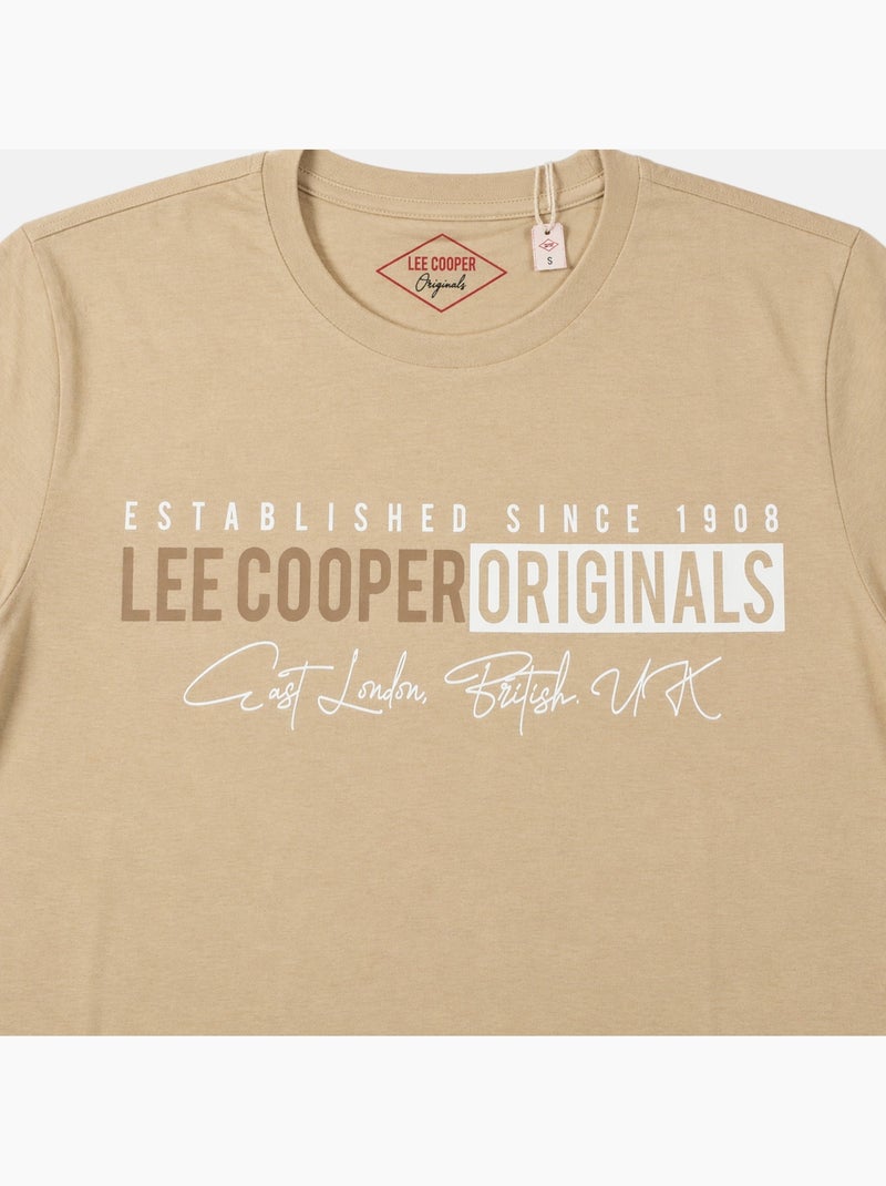 Lee Cooper - Camiseta para hombre LEE COOPER de manga corta Beige - Kiabi