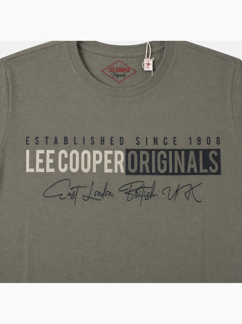 Lee Cooper - Camiseta para hombre LEE COOPER de manga corta Caqui - Kiabi