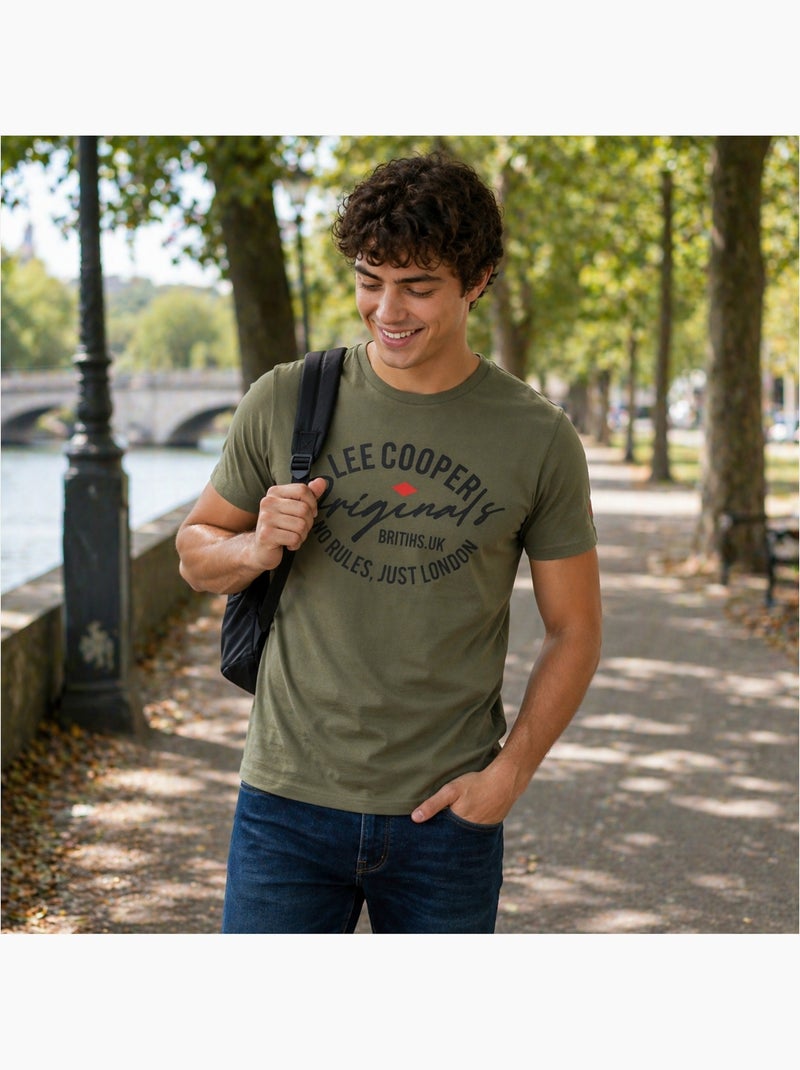 Lee Cooper - Camiseta para hombre LEE COOPER de manga corta Caqui - Kiabi
