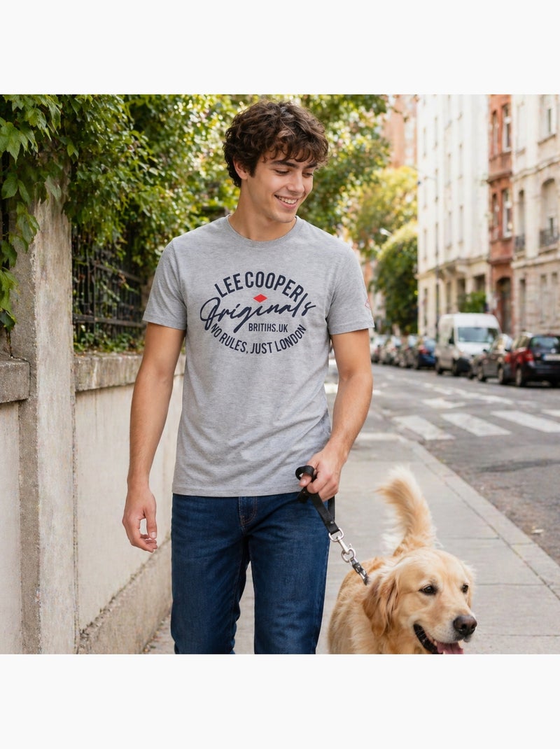 Lee Cooper - Camiseta para hombre LEE COOPER de manga corta Gris - Kiabi