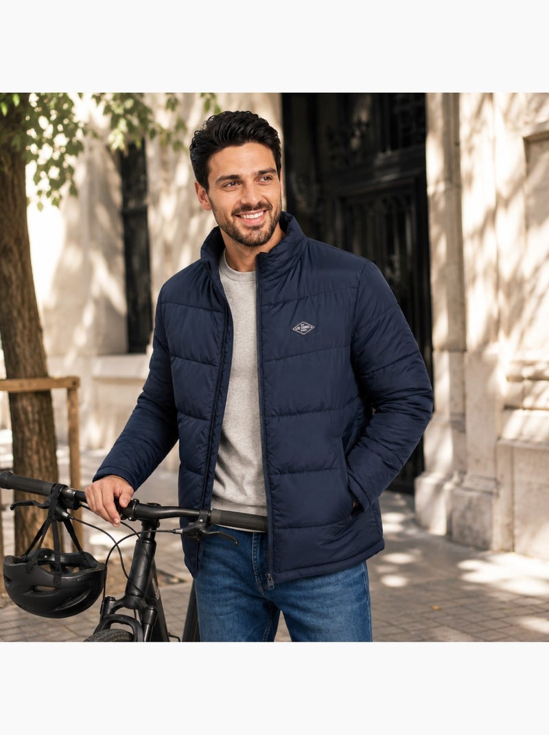 Lee cooper - chaqueta acolchada de hombre  cuello alto Azul marino - Kiabi