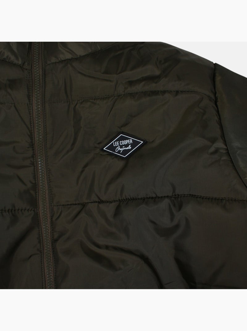 Lee cooper - chaqueta acolchada de hombre  cuello alto Caqui - Kiabi