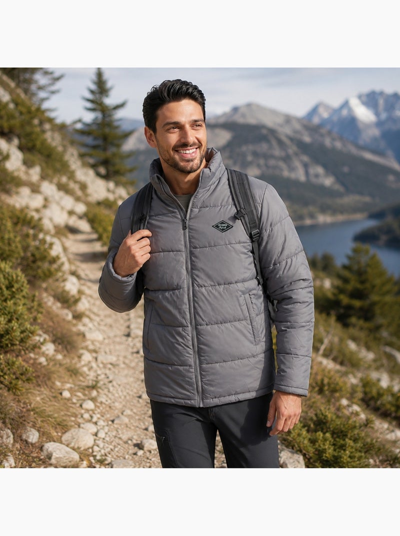 Lee cooper - chaqueta acolchada de hombre  cuello alto Gris - Kiabi