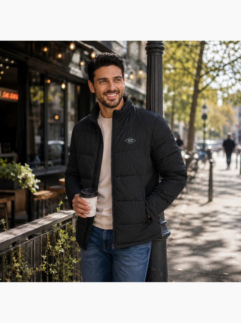 Lee cooper - chaqueta acolchada de hombre  cuello alto Negro - Kiabi