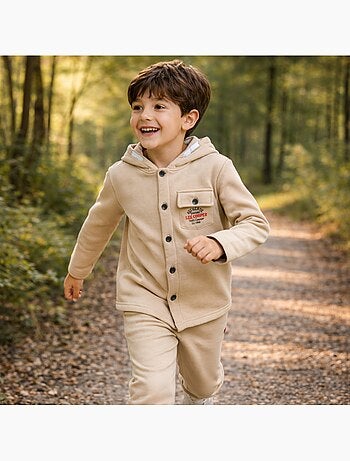 Lee Cooper - Chaqueta con capucha y botones para niño