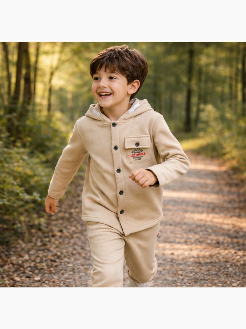 Lee Cooper - Chaqueta con capucha y botones para niño Crudo - Kiabi