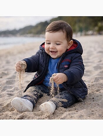 Lee Cooper - Conjunto bebé compuesto por chaqueta acolchada camiseta de manga larga y jeans