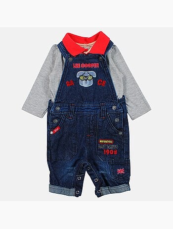 Lee Cooper - Conjunto bebé compuesto por chaqueta acolchada camiseta de manga larga y jeans