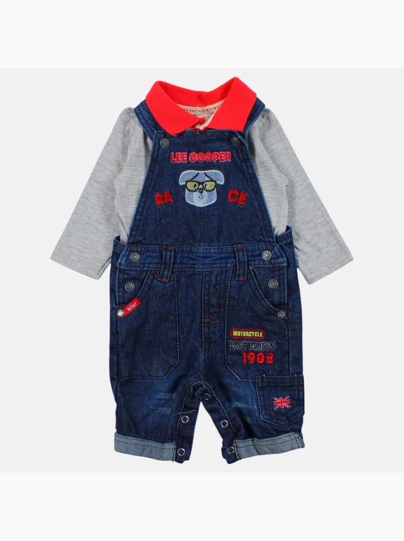 Lee Cooper - Conjunto bebé compuesto por chaqueta acolchada camiseta de manga larga y jeans Azul - Kiabi