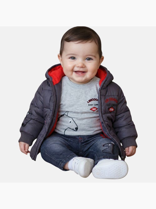 Lee Cooper - Conjunto bebé compuesto por chaqueta acolchada camiseta de manga larga y jeans - Kiabi