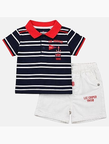 Lee Cooper - Conjunto bebé niño polo de manga corta y pantalón corto