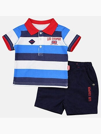 Lee Cooper - Conjunto bebé niño polo de manga corta y pantalón corto