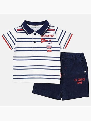 Lee Cooper - Conjunto bebé niño polo de manga corta y pantalón corto