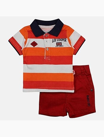 Lee Cooper - Conjunto bebé niño polo de manga corta y pantalón corto