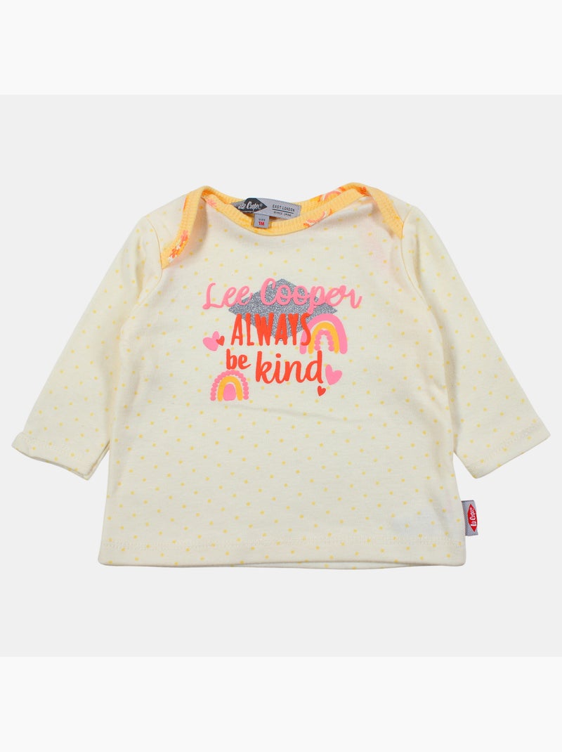 Lee Cooper - Conjunto body con camiseta de manga larga y leggings bebé Blanco - Kiabi