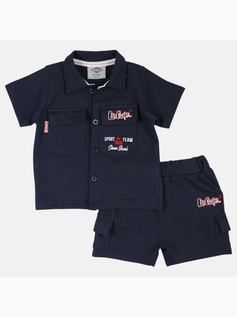 Lee Cooper - Conjunto camisa y short bebé niño Azul marino - Kiabi