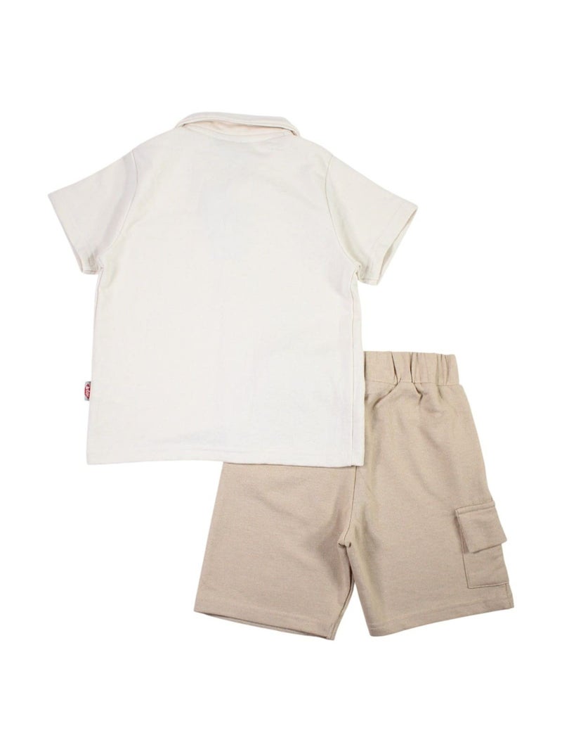 Lee Cooper - Conjunto camisa y short bebé niño Beige - Kiabi