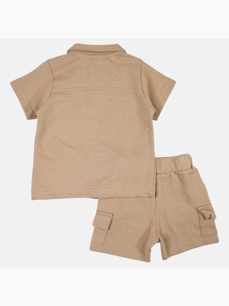 Lee Cooper - Conjunto camisa y short bebé niño Beige - Kiabi